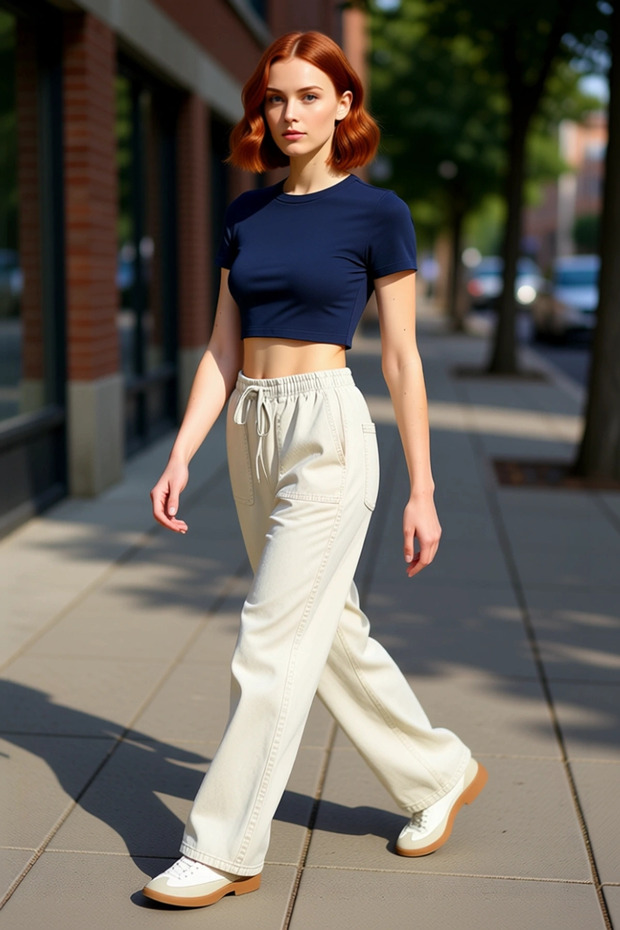 Women's Gabardine Woven Wide Leg High Waist Pants Functional Durable Quality Modern