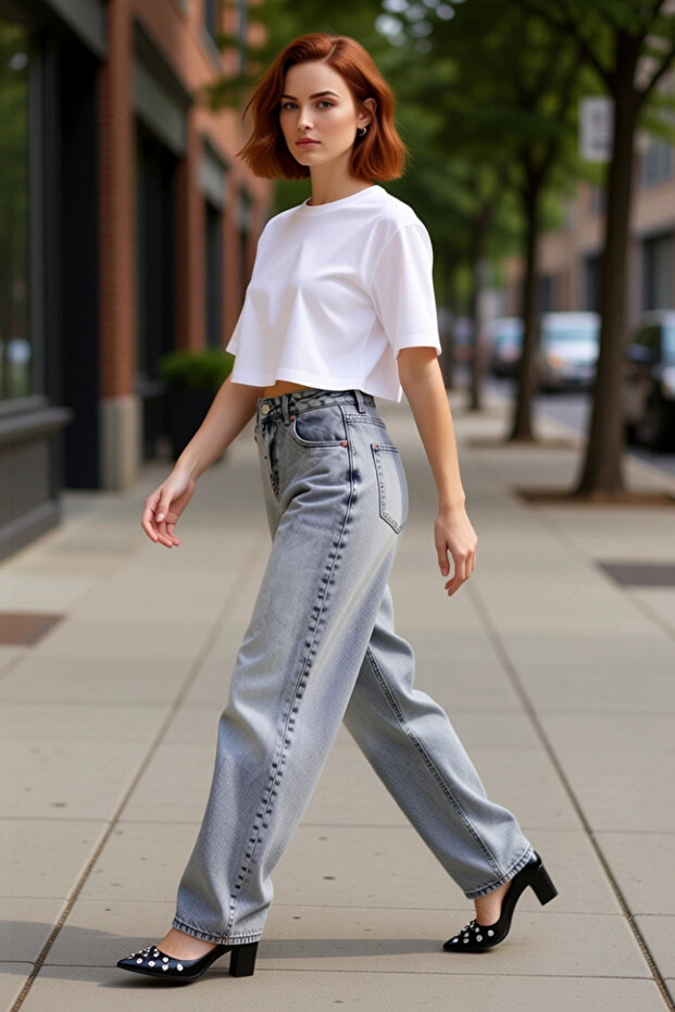 Women's Wide Leg High Waist Denim Pants Functional Durable Quality Comfortable Aesthetic