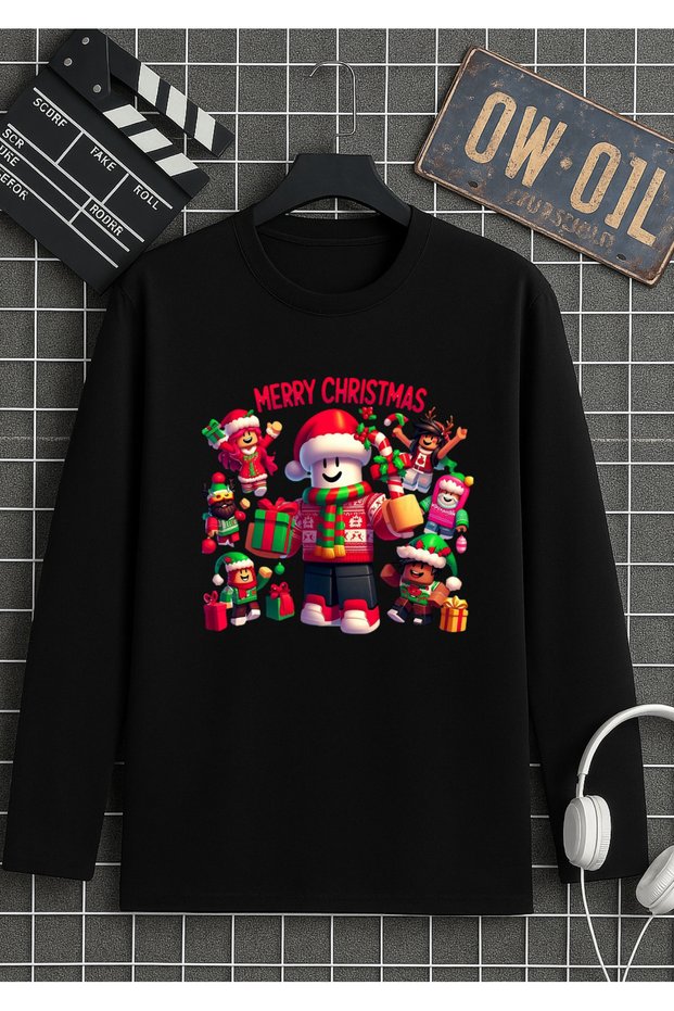 Merry Christmas Custom Long Sleeve T-Shirt Marvel, Hulk, Hutrix, Roblox, Pokemon, Bluey Dog, Stitch