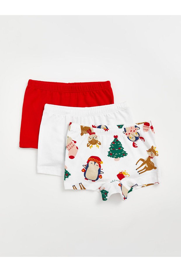 Lcw Baby Ecru Baby Girl Boxers with Elastic Waist 3 Pcs