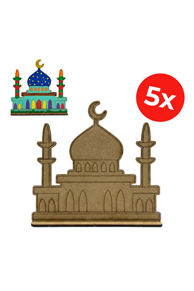 Ramadan Themed Wooden Mosque Model Kit – Children's Activity Set