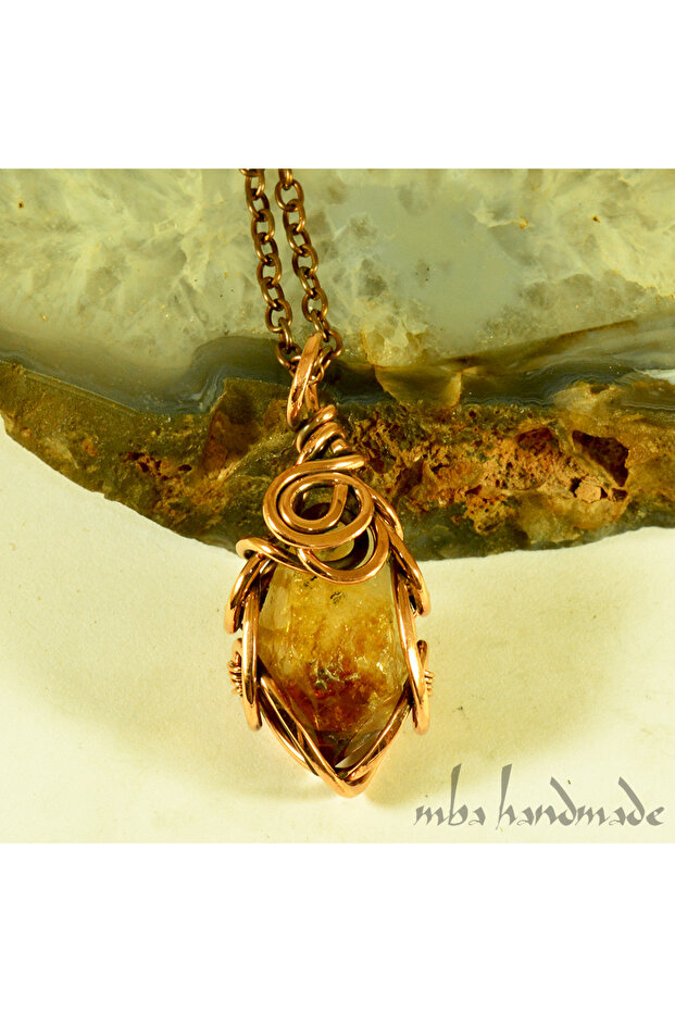 Citrine Crystal Handmade Authentic Necklace - Natural Stone Necklace - Single Product