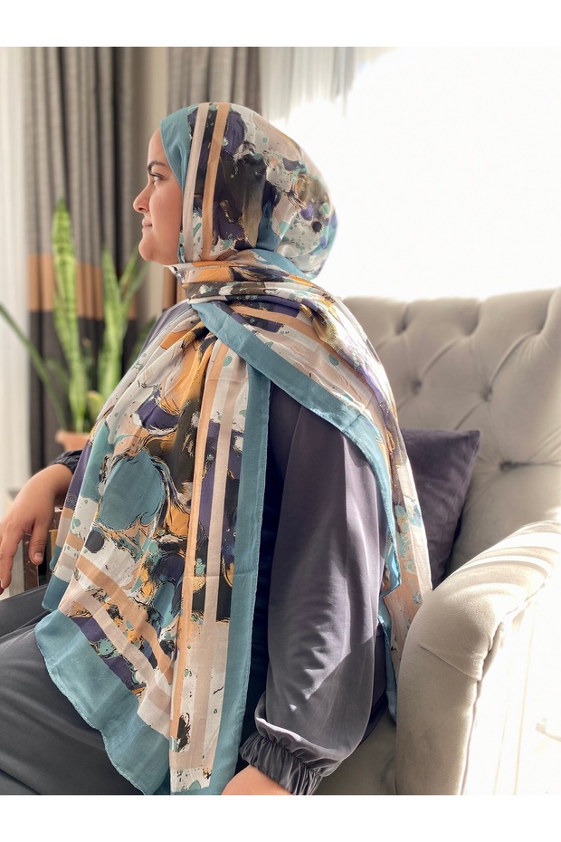 Desenli Bambu Şal - 1