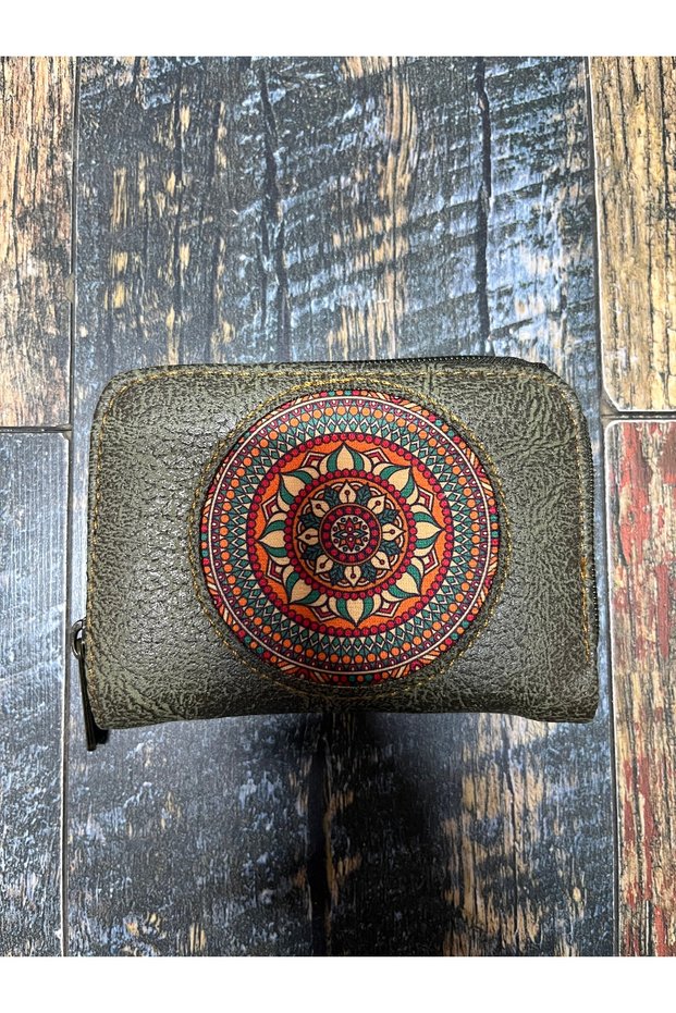 Ethnic Authentic Patterned Useful Wallet with Card Holder and Coin Compartment