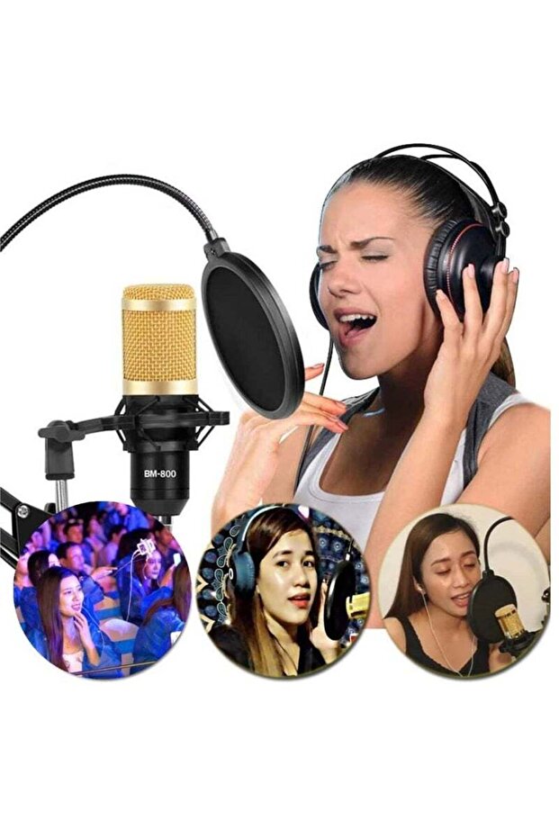V8S Sound Card Upgraded VM-800 Condenser Microphone Set for Live Streaming, Karaoke and Voic - 3