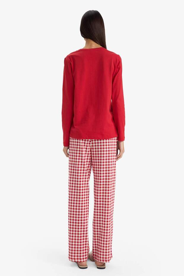 Yılbaşı Temalı Regular Fit Uzun Kollu Üst Uzun Alt-Fall in Love G0232AX25WN - 6