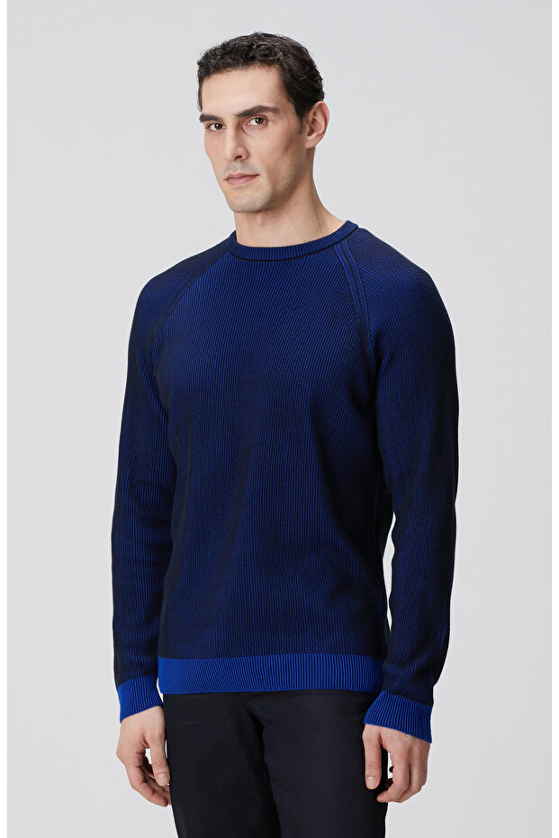 Lacivert Fitilli Kazak - 4