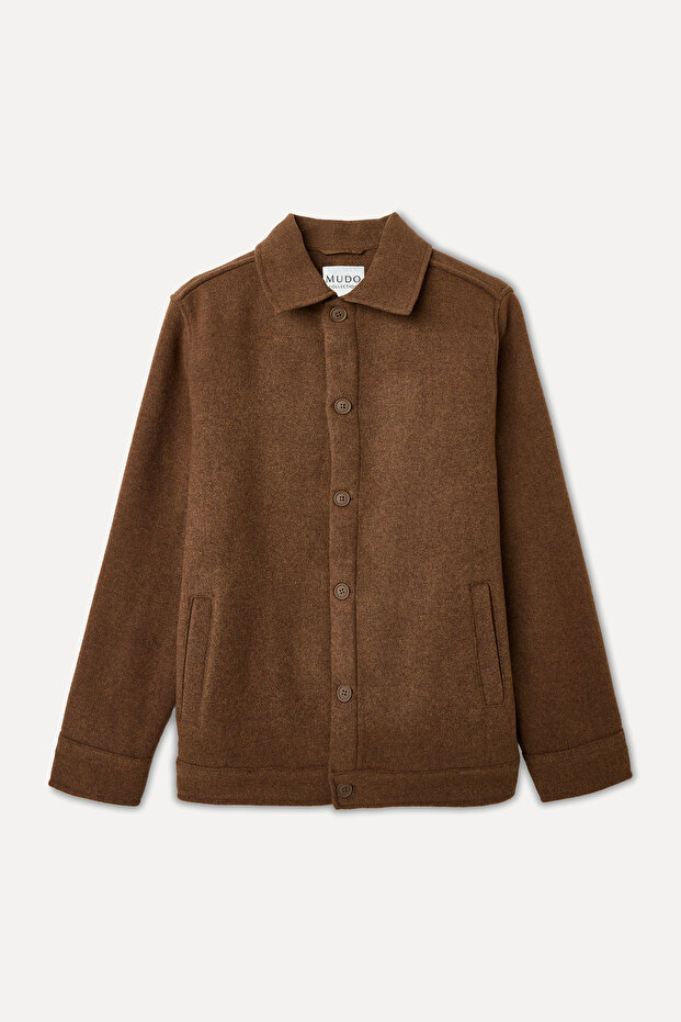 سترة كاجوال من مزيج الصوف بقصة عادية - 4