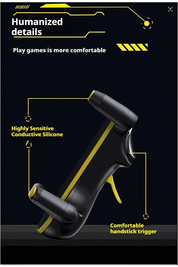 PUBG Game Controller Trigger with Rapid Fire, 6 Fingers Compatibility for iPad, Tablet and Android - 6