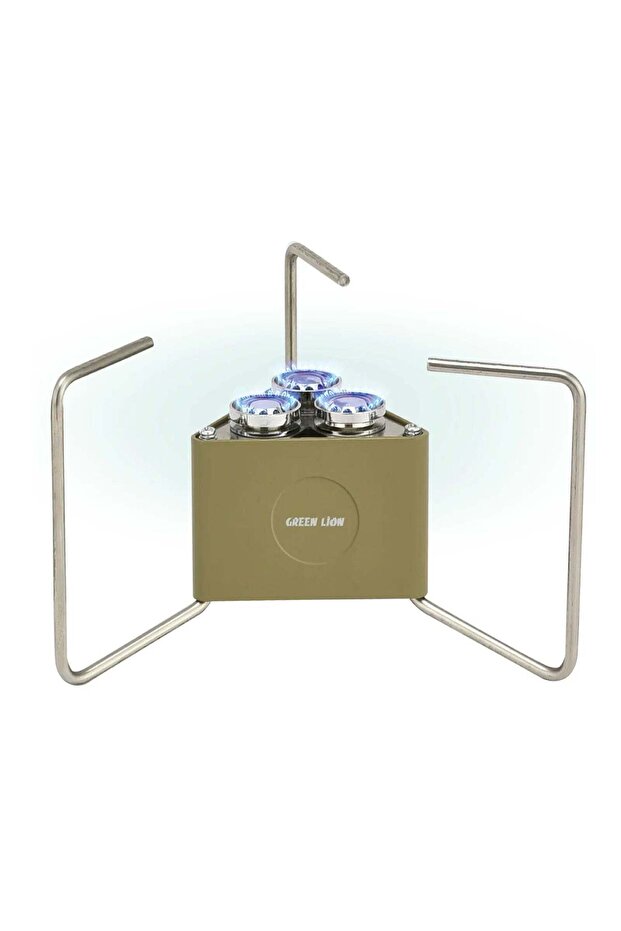 3-Burner Foldable Camping Stove - Khaki