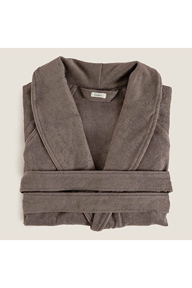 Solid Unisex Bornoz Vizon - 1