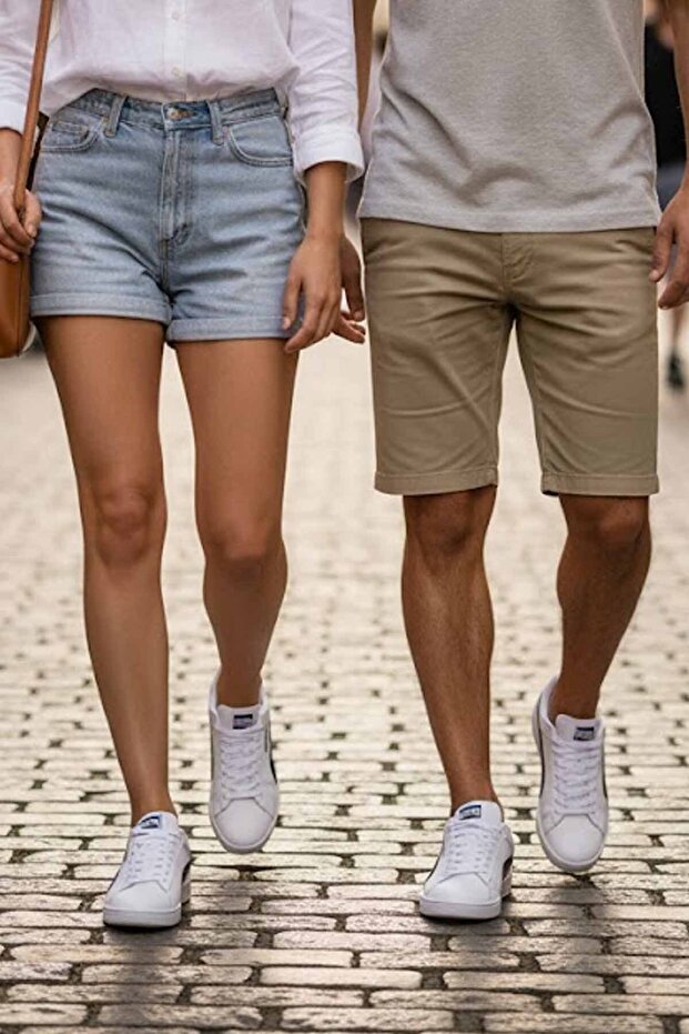 Unisex White Sports Shoes Smsh B-7