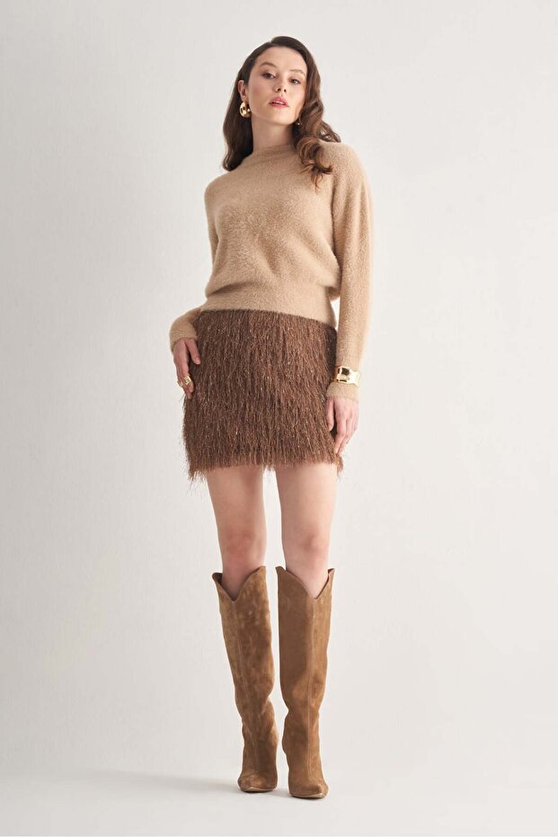 Püsküllü Mini Etek - 1