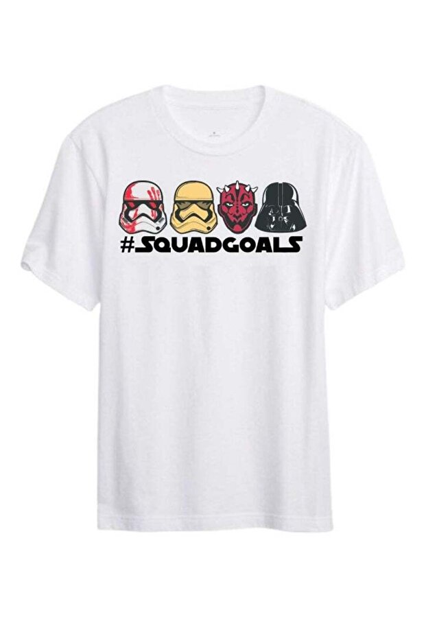 Men's White Crew Neck T-Shirt Storm Trooper, Darth Vader – Short Sleeve Soft Cotton