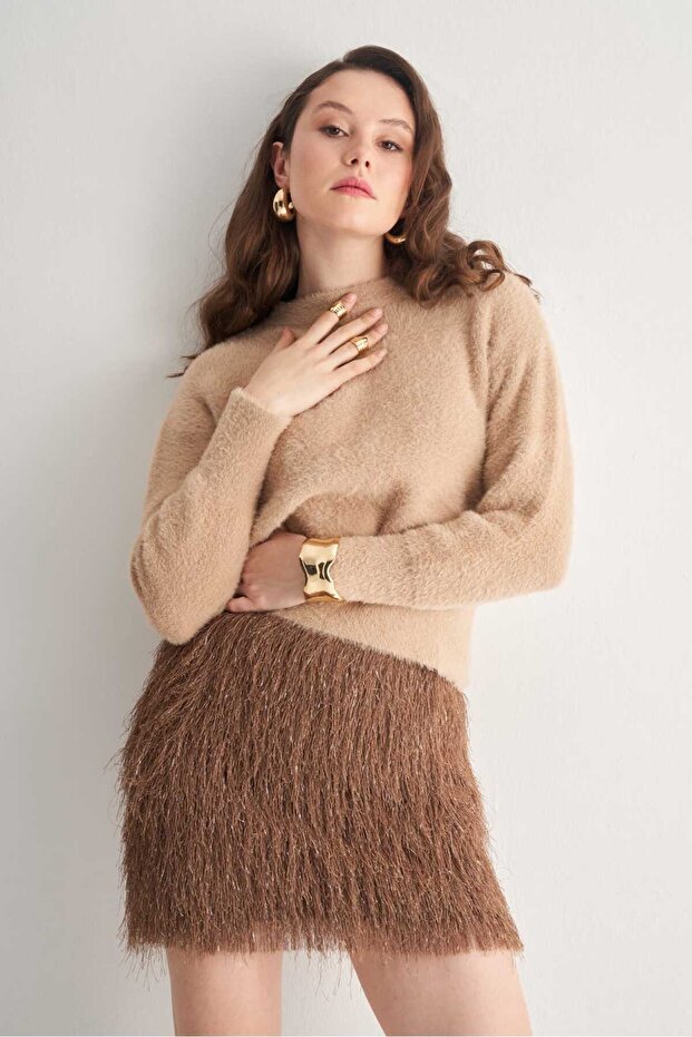 Püsküllü Mini Etek - 3