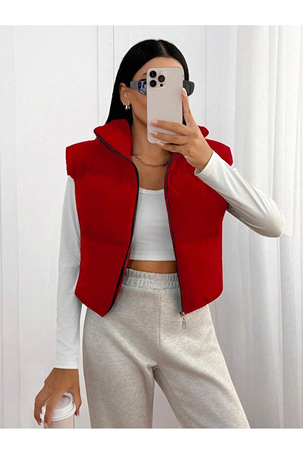 Women's Thick Padded Crop Puffer Vest