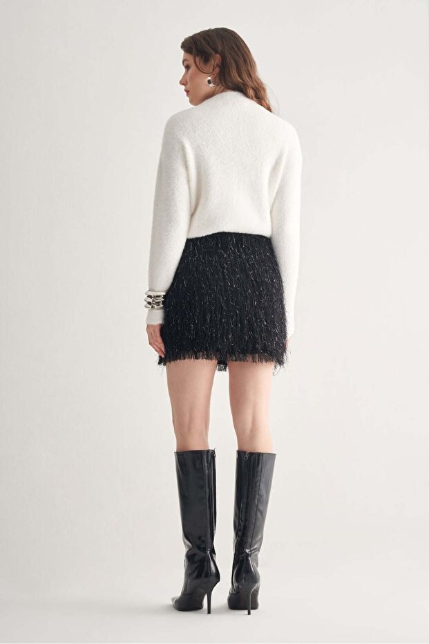 Püsküllü Mini Etek - 3