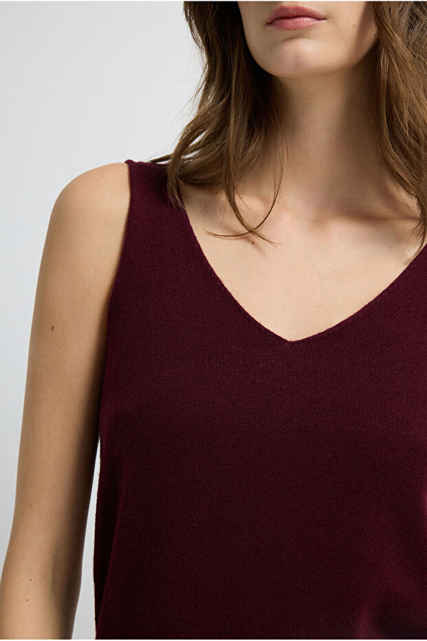 Askılı Yün Triko Bluz - 2