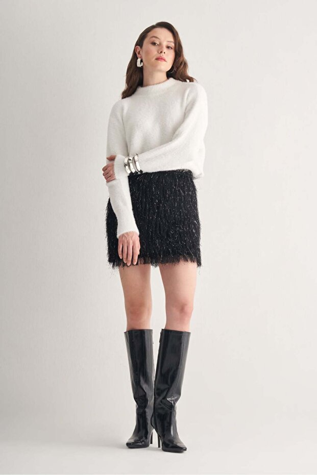 Püsküllü Mini Etek - 2