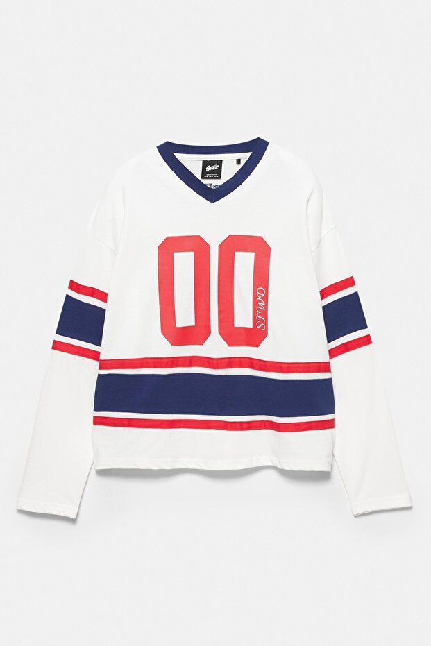 Numaralı panelli hokey tişörtü - 7