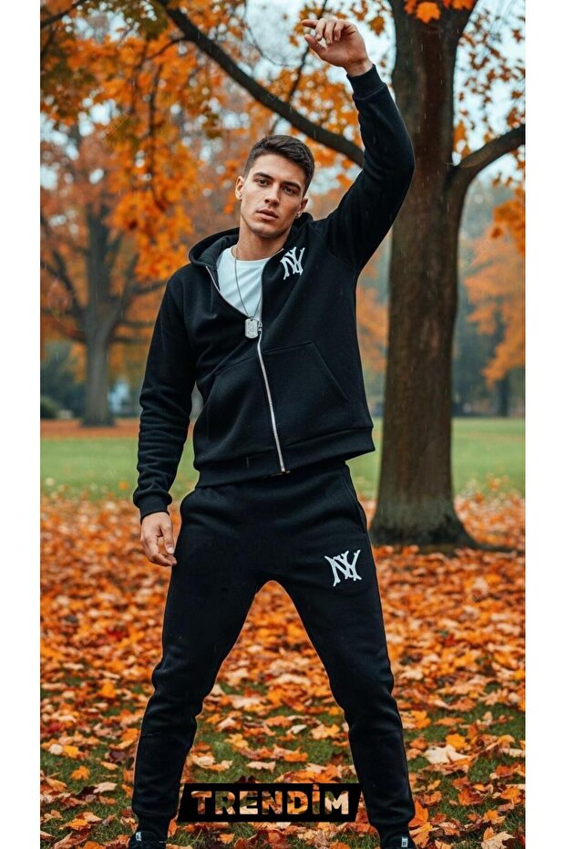 Premium Oversized Unisex Winter Ny Tracksuit Set–Soft Comfortable Sport Set-Ny Printed Sweat+Jogger