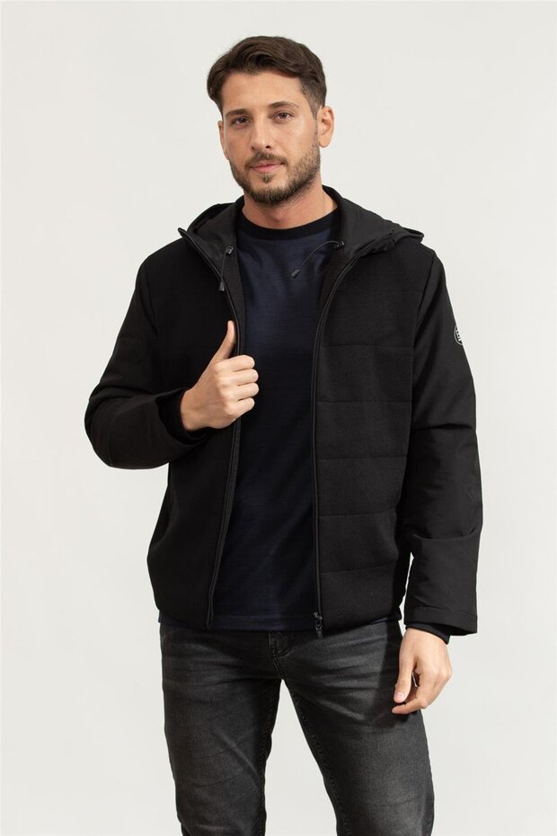 Erkek Fermuarlı Sweatshirt - 1