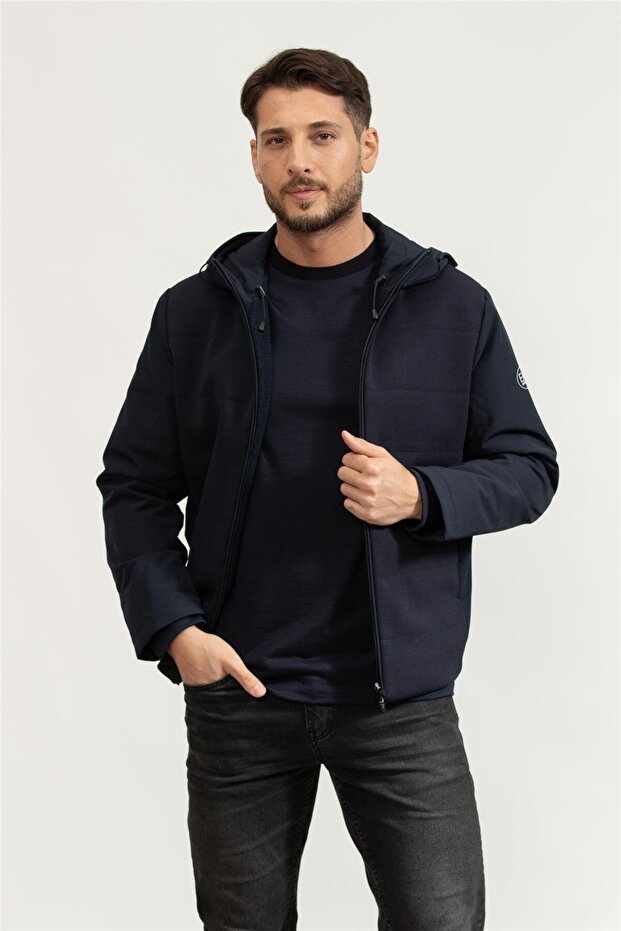 Erkek Fermuarlı Sweatshirt - 1