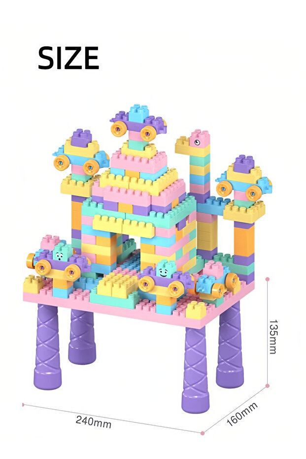 Building Block Table, Multi-Functional Educational Study Block Table, DIY Assembled Educational Toys - 2