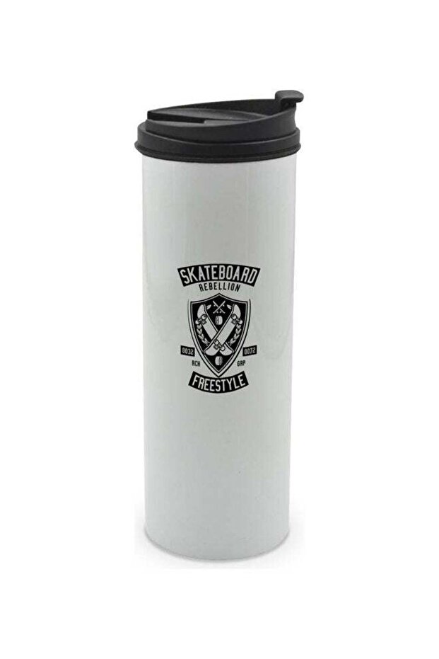 Skateboard Rebellion Printed Tumbler With Lid Multicolour 400ml