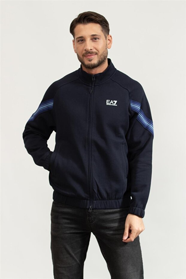 Erkek Fermuarlı Sweatshirt - 1