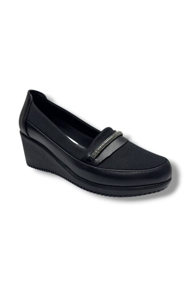 Sdf 1431-26 anatomical leather padded heel embellished women's shoe