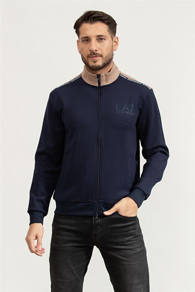 Erkek Fermuarlı Sweatshirt - 1