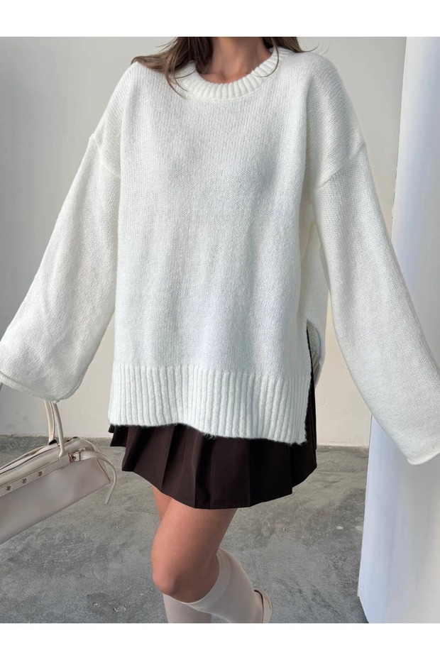 Yırtmaçlı Basic Triko - 3