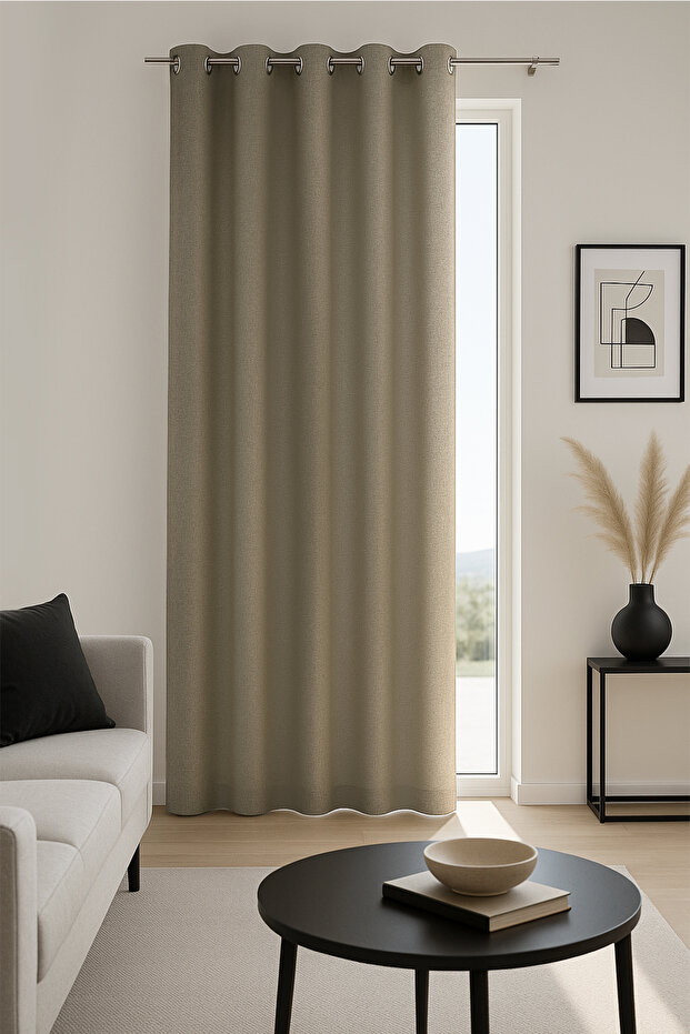 Nadia Ringed Background Curtain Bronze 140X260