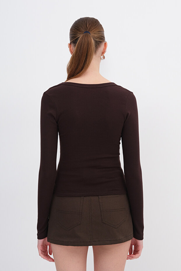 V Yaka Basic Bluz B0425 - 7