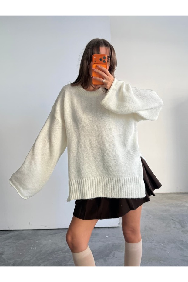 Yırtmaçlı Basic Triko - 5