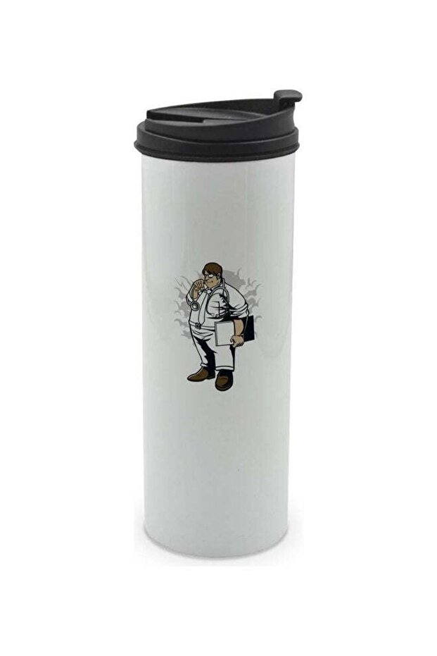 Doctor Printed Double Wall Tumbler With Lid Multi Color 400ml