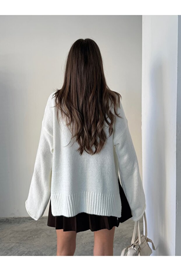 Yırtmaçlı Basic Triko - 4