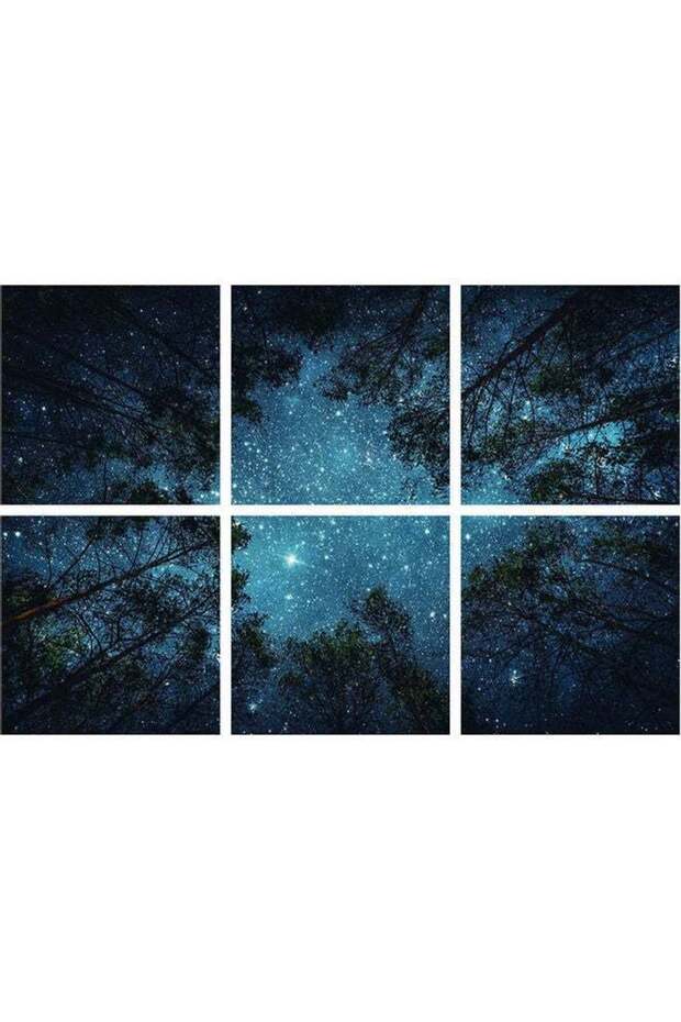 لوحة حائط متعددة الألوان بدون إطار، مكونة من 6 قطع - 1