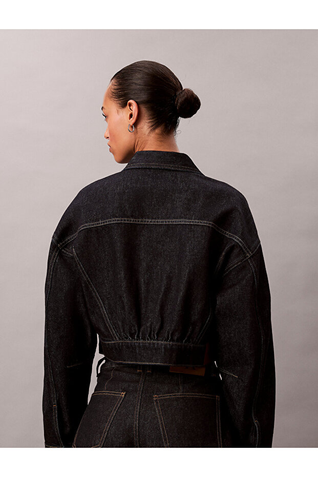 Cropped Denim Jacket - 4