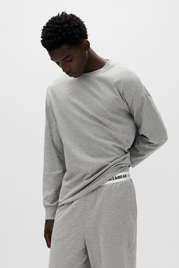 Logolu elastik belli pijama - 5