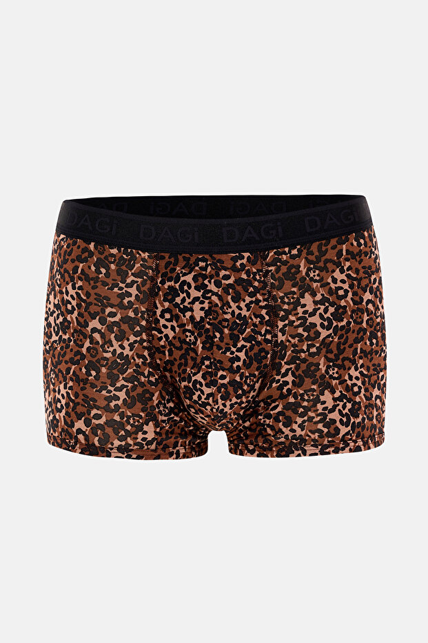 بوكسر مايكرو مودال منقوش باللون البني 4210 - 1