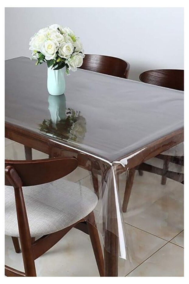مفرش طاولة مستطيل شفاف - سمك 0.18 مم - مقاسات مختلفة - 1