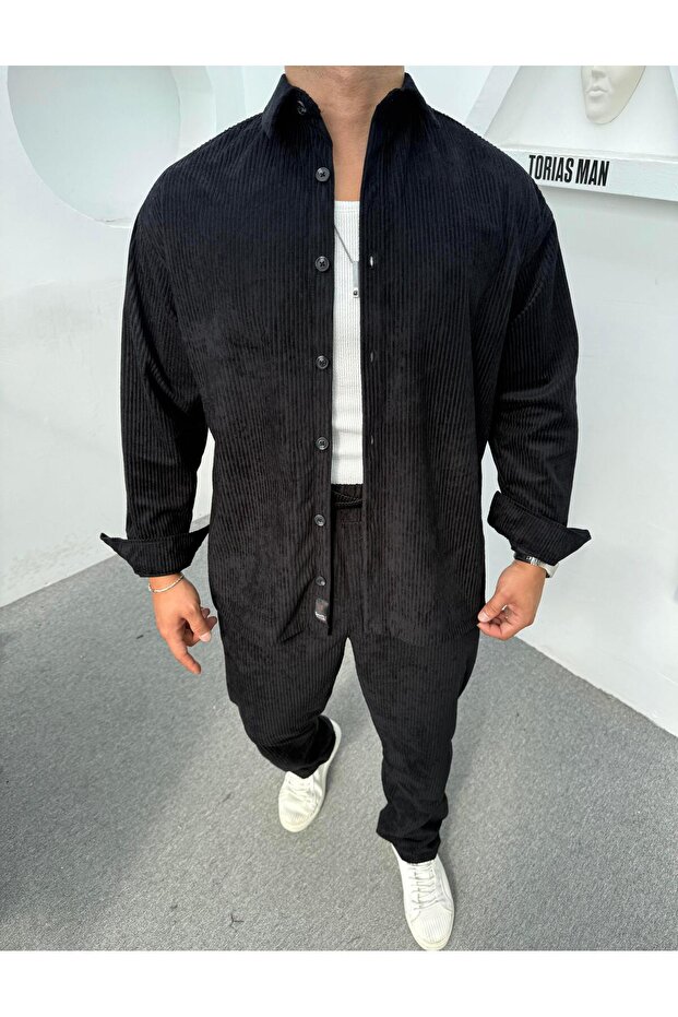 BASİC KADİFE TAKIM SİYAH - 1