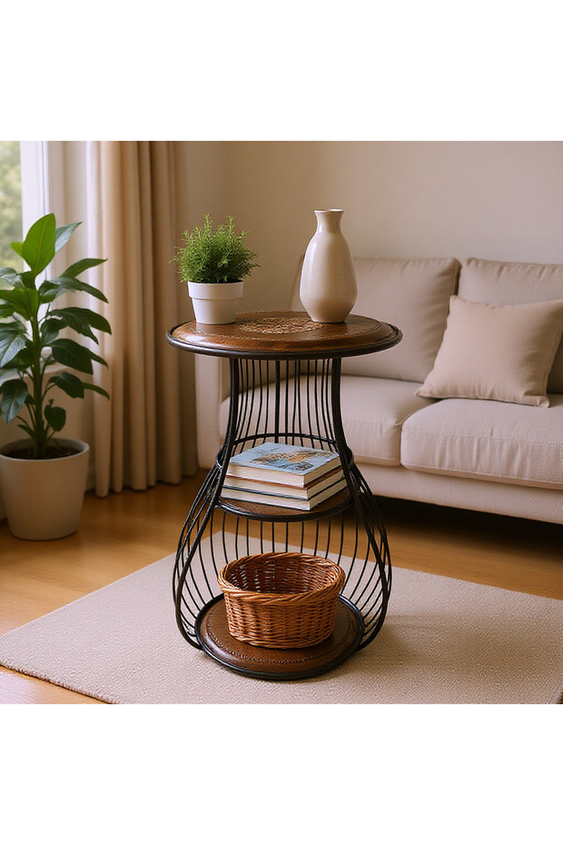 3 Katlı Ferforje Sehpa - 3