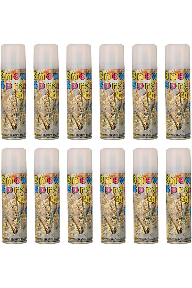 White Snow Spray Crazy Ribbon Decoration Party Spray Realistic Vanishing Snow Effect 250ML (12 Piece