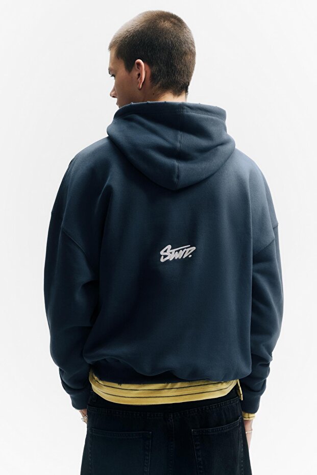 STWD logolu kapüşonlu sweatshirt - 5