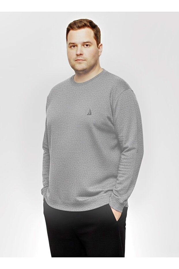 جامبو باتال مقاس كبير ياقة دائرية ليكرا رقيقة مدمجة من القطن الممشط ليكرا أساسي بلون سادة - 3