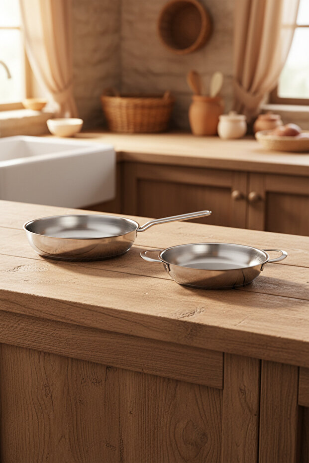 Macro 2 Parça Çelik Tava Seti (20 Cm- 24 Cm) - 1