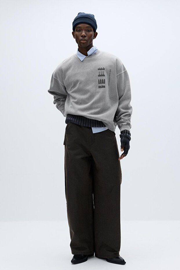 Grafik baskılı sweatshirt - 1